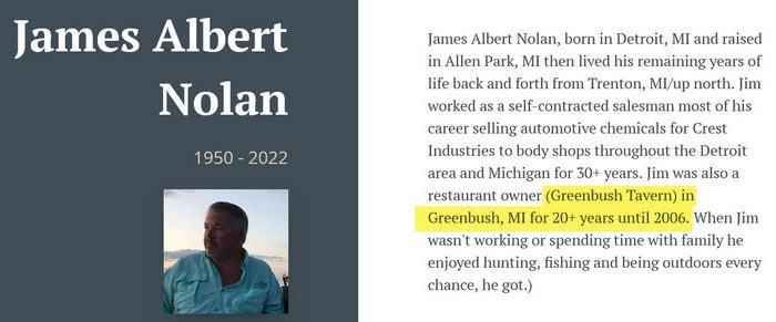 Greenbush Tavern - James Nolan Obituary 2022 (newer photo)
